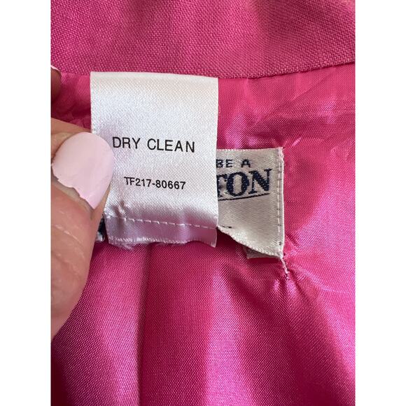 PENDELTON CLASSIC 100% LINEN JACKET BLAZER LINED PINK SIZE M/L - Picture 5 of 11